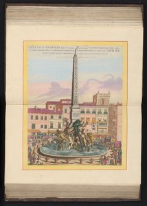 Vierstromenfontein te Rome Panfilio obelisk, vztyčený ze svatosti N. S. Innocentio X (...) (titul na předmětu) od Louis Rouhier