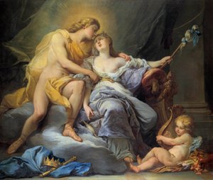 Obraz Apollo Hladící Leucothoe od Antoina Boizota (1702-1782) 1737 Rozm. 1,67 x 2 m. Prohlídky, Muzeum výtvarných umění