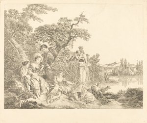 Pastýřské dary od Louis Simon Lempereur after François Boucher