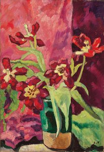 Váza, červené tulipány; Váza, červené tulipány od Louis Valtat