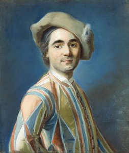 Portrét herce jako Arlequin, od Louis Vigee