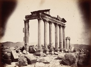 Mauzoleum na západním konci kolonády, Palmyra ,1864 (foto) od Louis Vignes