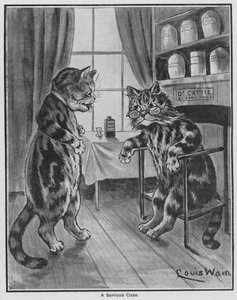 Vážný případ (rytina) od Louis Wain