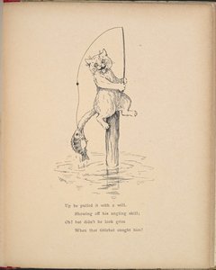 Kočka lovící na udici. od Louis Wain