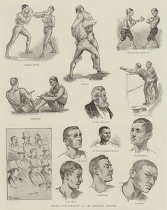 Boxerské představení v Divadle Jejího Veličenstva od Louis Wain