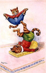 Akrobati, kolem roku 1905 od Louis Wain