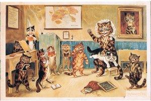 The Naughty Puss, Pohlednice, 60. léta od Louis Wain