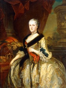 Portrét Marie Josephy, polské královny, stojící tři čtvrtiny délky,