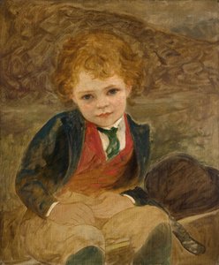 Studie chlapce sedícího na trakaři, 1890.