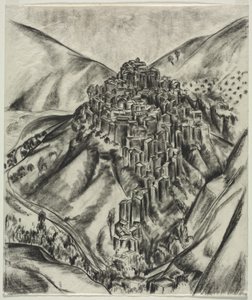 Italské Hilltown, Anticoli, Itálie od Louise B. Maloney