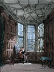 The Bay Window (akvarel a tělová barva na papíře)