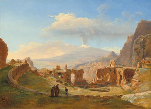 Římské divadlo v Taormině, 1828.