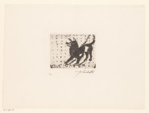 Štěkající pes Cave Canem (název na objektu) od Lovis Corinth (signed by artist)