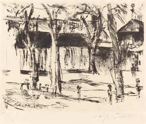Nádraží Tiergarten (dvůr se stromy) od Lovis Corinth