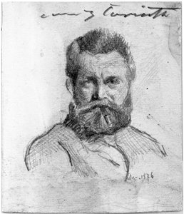 Portrét staršího vousatého muže zepředu od Lovis Corinth