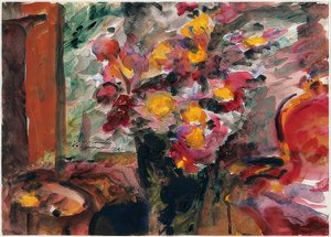 Váza na květiny na stole. 1922 od Lovis Corinth
