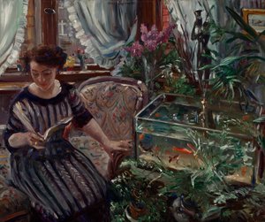 Paní am Goldfischbassin od Lovis Corinth