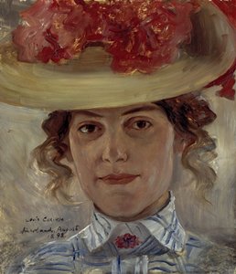 Paní Halbeová se slaměným kloboukem od Lovis Corinth