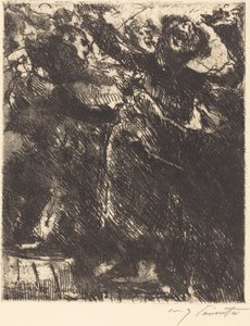 Kapucínovo kázání – „Raději běhá s dívkou“) od Lovis Corinth