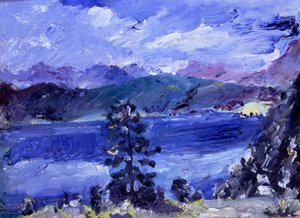 Jezero Walchen s modřínem od Lovis Corinth