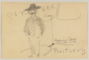 Lovis Corinth Carlu Strathmannovi: pohlednice, razítko 10. dubna 1903 od Lovis Corinth