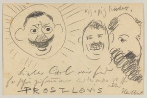 Lovis Corinth Carlu Strathmannovi: pohlednice, razítko 12. prosince 1902 od Lovis Corinth