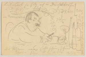 Lovis Corinth Carlu Strathmannovi: pohlednice, razítko 13. září 1907 od Lovis Corinth