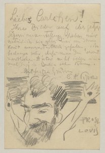 Lovis Corinth Carlu Strathmannovi: pohlednice, razítko 16. ledna 1903 od Lovis Corinth