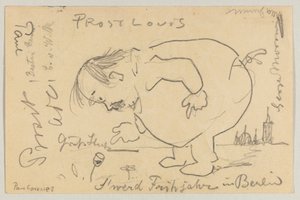 Lovis Corinth Carlu Strathmannovi: pohlednice, razítko 1. dubna 1908 od Lovis Corinth