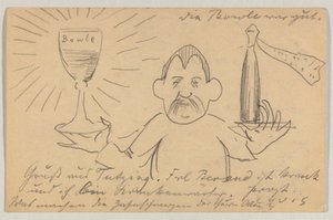 Lovis Corinth Carlu Strathmannovi: pohlednice, razítko 22. září 1902 od Lovis Corinth