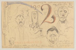 Lovis Corinth Carlu Strathmannovi: pohlednice, razítko 24. prosince 1901 od Lovis Corinth
