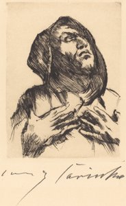 Mnich hledící vzhůru od Lovis Corinth