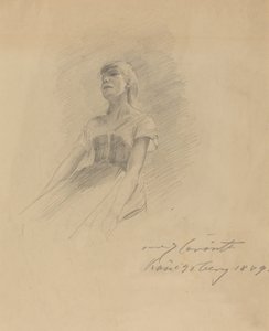 Sedící mladá žena [recto] od Lovis Corinth