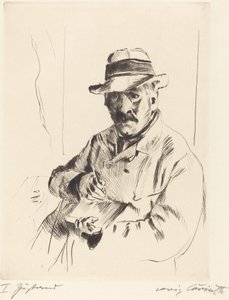 Autoportrét ve slaměném klobouku od Lovis Corinth