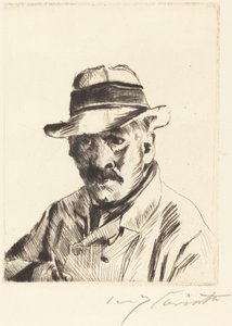 Autoportrét ve slaměném klobouku (Self-Portrait in a Straw Hat) od Lovis Corinth