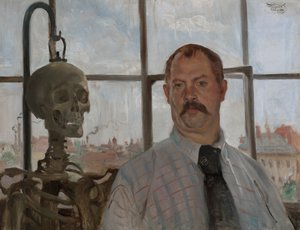 Autoportrét s kostrou od Lovis Corinth