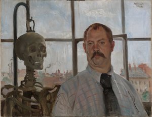 Autoportrét s kostrou od Lovis Corinth