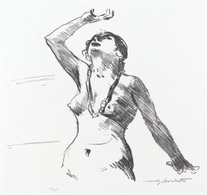 Ženský akt bránící se od Lovis Corinth