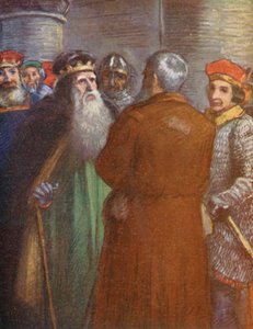 Ilustrace k příběhům Guye z Warwicku (barevná litografie)