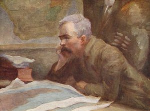 Ilustrace k životnímu jubileu J. M. Stanleyho (barevná litografie)