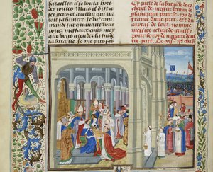 Korunovace Karla V. Francie 19. května 1364, cca 1470-1475. od Loyset Liedet