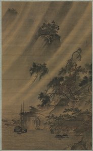 River Village v bouři, c. 1480-1507. od Lu Wenying