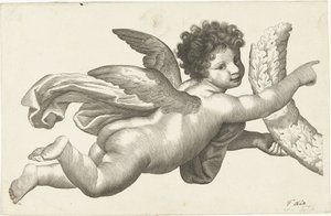 Plovoucí putto s věncem od Lubertus Teunis van Deth