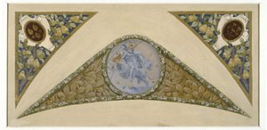 Skica banketního schodiště na pařížské radnici: Bélier, asi 1888 -1898 (olej)