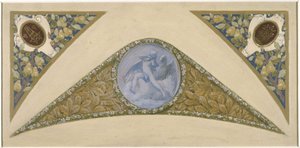 Skica Festivalového schodiště na pařížské radnici: Vodnář, mezi lety 1888 a 1898 (olej)