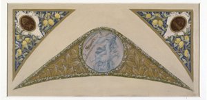 Skica schodiště Fêtes na pařížské radnici: Capricorne, mezi lety 1888 a 1898 (olej)