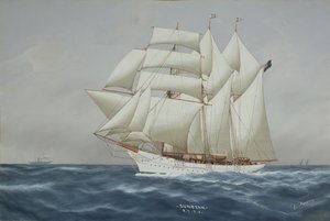 Sluneční paprsek pod plnou plachtou (kvaš na papíře) (viz 197336) od Luca Papaluca