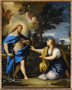 Noli me tangere. Kristus se po vzkříšení setkává s Marií Magdalenou...