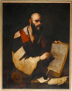 Philosophe tracant des figures geometriques avec un compas - Filozof kreslící geometrické figury pomocí ...