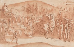 Pohřební průvod od Luca Cambiaso